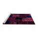 Sideview of Machine Washable Patchwork Purple Transitional Area Rugs, wshabs1987pur