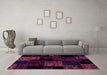 Machine Washable Patchwork Purple Transitional Area Rugs in a Living Room, wshabs1987pur