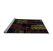 Sideview of Machine Washable Patchwork Light Blue Transitional Rug, wshabs1987lblu