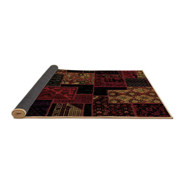 Sideview of Patchwork Brown Transitional Rug, abs1987brn