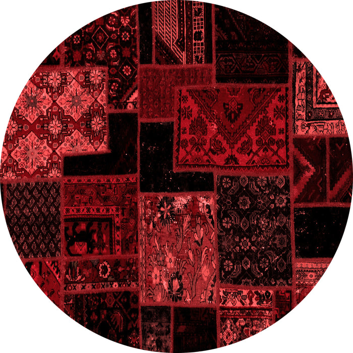 Patchwork Red Transitional Rug, abs1987red