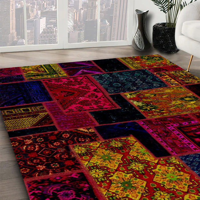 Machine Washable Abstract Sepia Brown Rug in a Family Room, wshabs1987