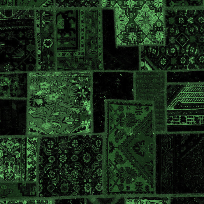 Patchwork Emerald Green Transitional Rug, abs1987emgrn