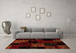 Machine Washable Patchwork Orange Transitional Area Rugs in a Living Room, wshabs1987org