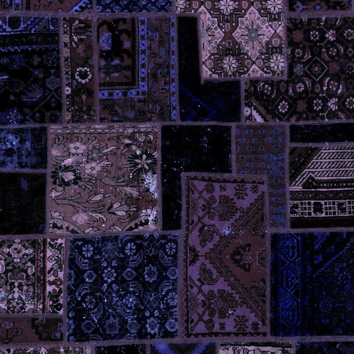 Patchwork Blue Transitional Rug, abs1987blu