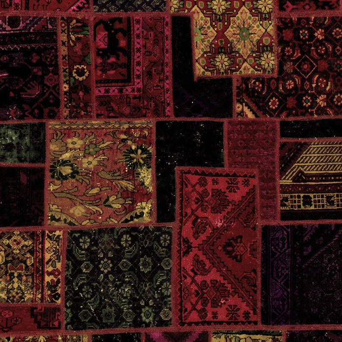Patchwork Brown Transitional Rug, abs1987brn