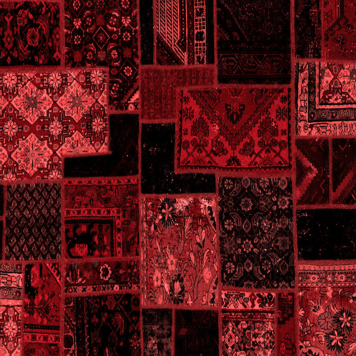 Patchwork Red Transitional Rug, abs1987red