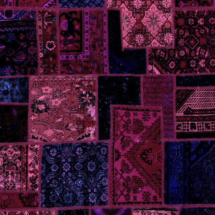 Patchwork Purple Transitional Rug, abs1987pur