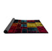 Sideview of Abstract Antique Bronze Green Patchwork Rug, abs1988