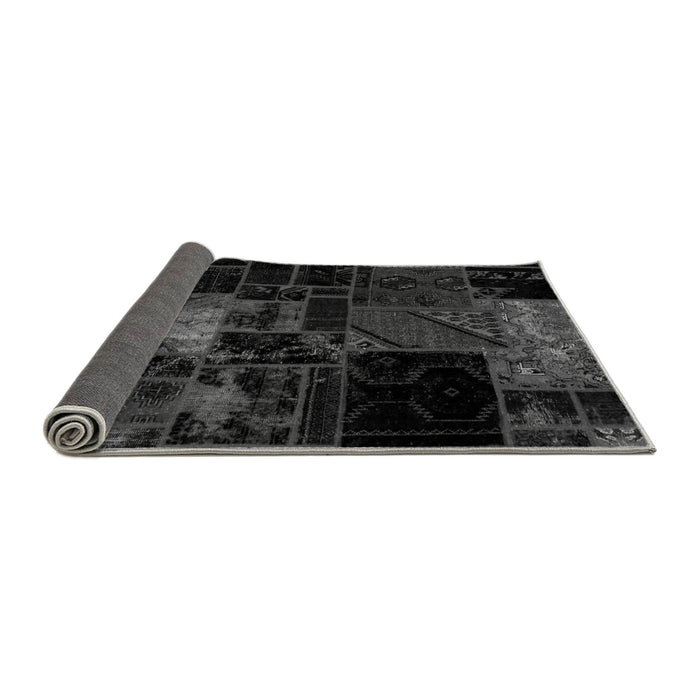 Sideview of Patchwork Gray Transitional Rug, abs1988gry