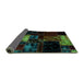 Sideview of Patchwork Turquoise Transitional Rug, abs1988turq