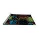 Sideview of Machine Washable Patchwork Light Blue Transitional Rug, wshabs1988lblu