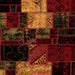 Square Patchwork Orange Transitional Rug, abs1988org