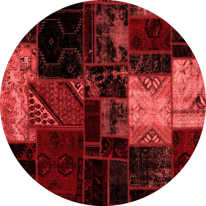 Machine Washable Patchwork Red Transitional Rug, wshabs1988red