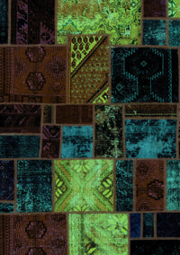 Patchwork Turquoise Transitional Rug, abs1988turq