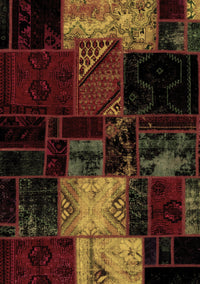 Patchwork Brown Transitional Rug, abs1988brn