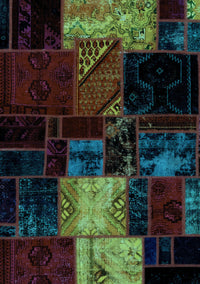 Patchwork Light Blue Transitional Rug, abs1988lblu