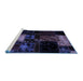 Sideview of Machine Washable Patchwork Blue Transitional Rug, wshabs1988blu