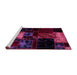 Sideview of Machine Washable Patchwork Pink Transitional Rug, wshabs1988pnk
