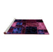 Sideview of Machine Washable Patchwork Purple Transitional Area Rugs, wshabs1988pur