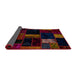 Sideview of Abstract Red Brown Patchwork Rug, abs1989