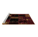 Sideview of Machine Washable Patchwork Brown Transitional Rug, wshabs1989brn