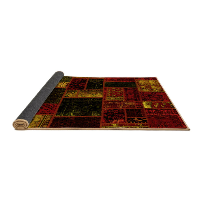 Sideview of Patchwork Yellow Transitional Rug, abs1989yw