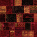 Square Patchwork Orange Transitional Rug, abs1989org