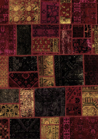 Patchwork Brown Transitional Rug, abs1989brn