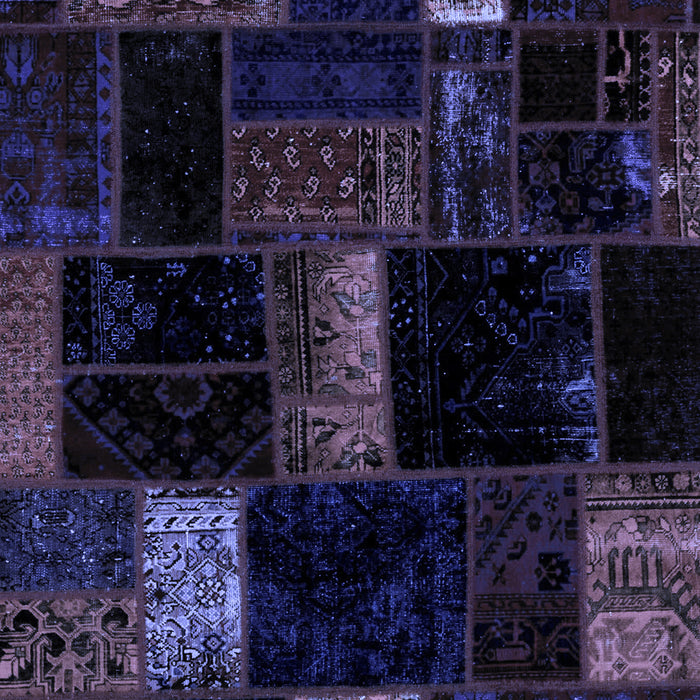 Patchwork Blue Transitional Rug, abs1989blu