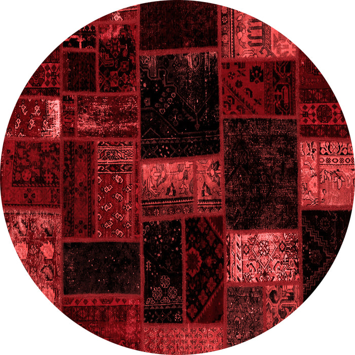 Patchwork Red Transitional Rug, abs1989red