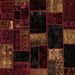 Square Patchwork Brown Transitional Rug, abs1989brn