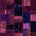 Square Patchwork Purple Transitional Rug, abs1989pur