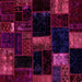 Square Patchwork Pink Transitional Rug, abs1989pnk