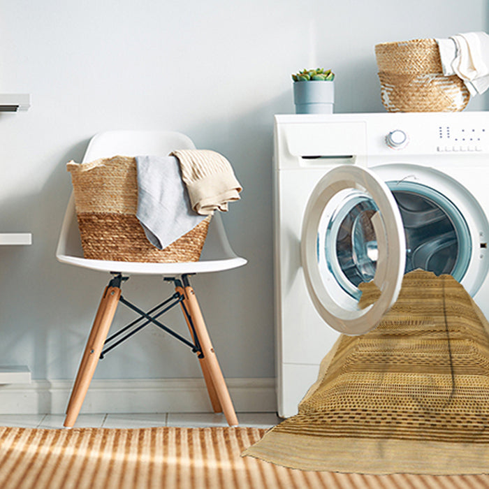 Machine Washable Abstract Sedona Brown Rug in a Washing Machine, wshabs198