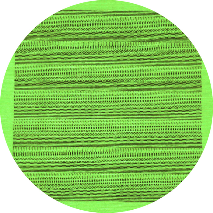 Round Machine Washable Abstract Green Modern Area Rugs, wshabs198grn