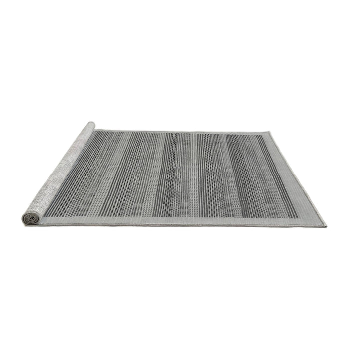 Sideview of Machine Washable Abstract Gray Modern Rug, wshabs198gry