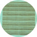 Round Abstract Light Blue Modern Rug, abs198lblu