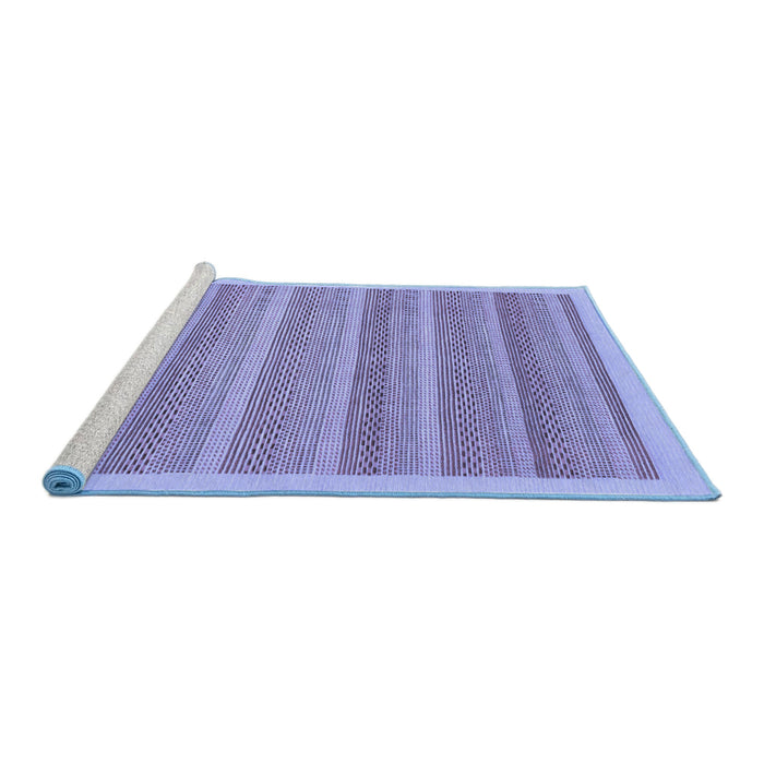 Sideview of Machine Washable Abstract Blue Modern Rug, wshabs198blu