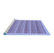 Sideview of Machine Washable Abstract Blue Modern Rug, wshabs198blu