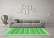 Machine Washable Abstract Emerald Green Modern Area Rugs in a Living Room,, wshabs198emgrn