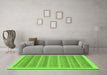 Machine Washable Abstract Green Modern Area Rugs in a Living Room,, wshabs198grn