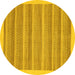 Round Abstract Yellow Modern Rug, abs198yw