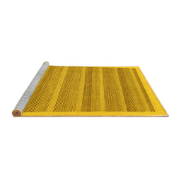 Sideview of Machine Washable Abstract Yellow Modern Rug, wshabs198yw