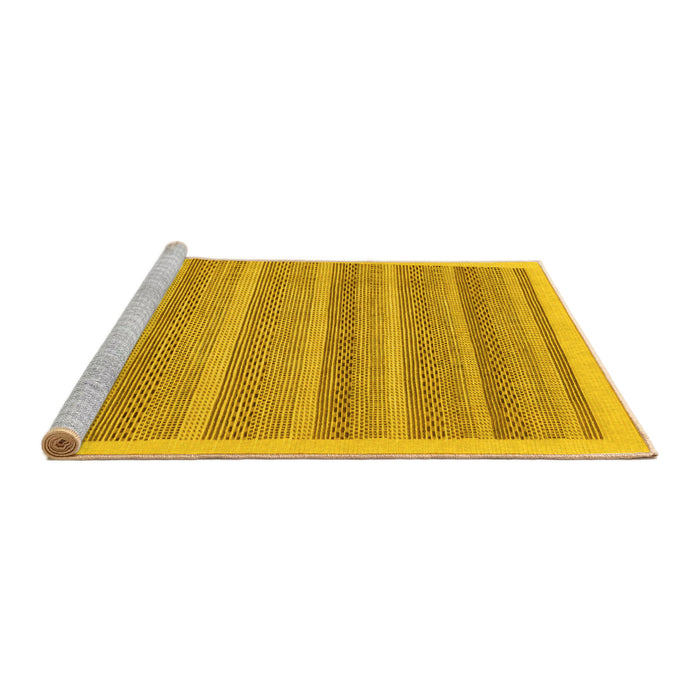 Sideview of Machine Washable Abstract Yellow Modern Rug, wshabs198yw