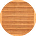 Round Abstract Orange Modern Rug, abs198org