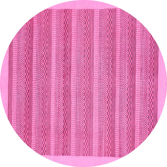 Round Abstract Pink Modern Rug, abs198pnk