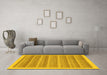 Machine Washable Abstract Yellow Modern Rug in a Living Room, wshabs198yw