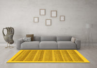 Machine Washable Abstract Yellow Modern Rug, wshabs198yw