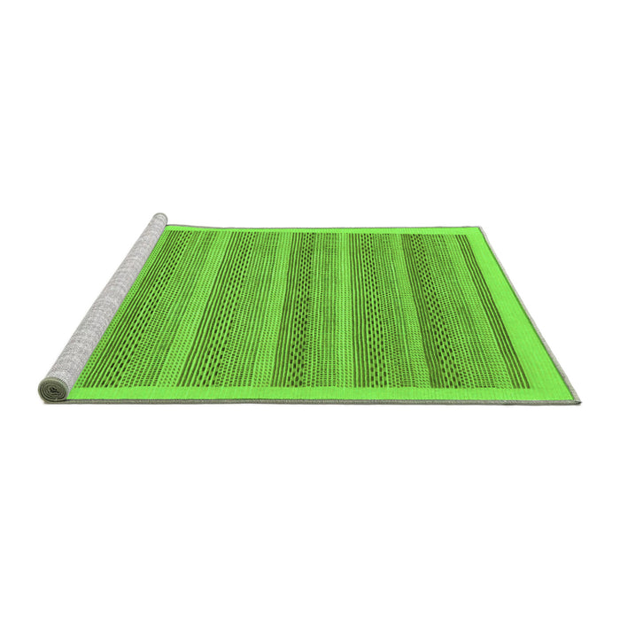 Sideview of Machine Washable Abstract Green Modern Area Rugs, wshabs198grn